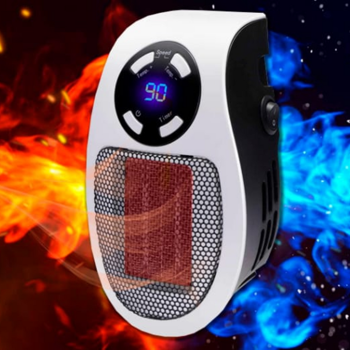Warmteparadijs™ Mini stopcontactkachel met afstandsbediening en timer