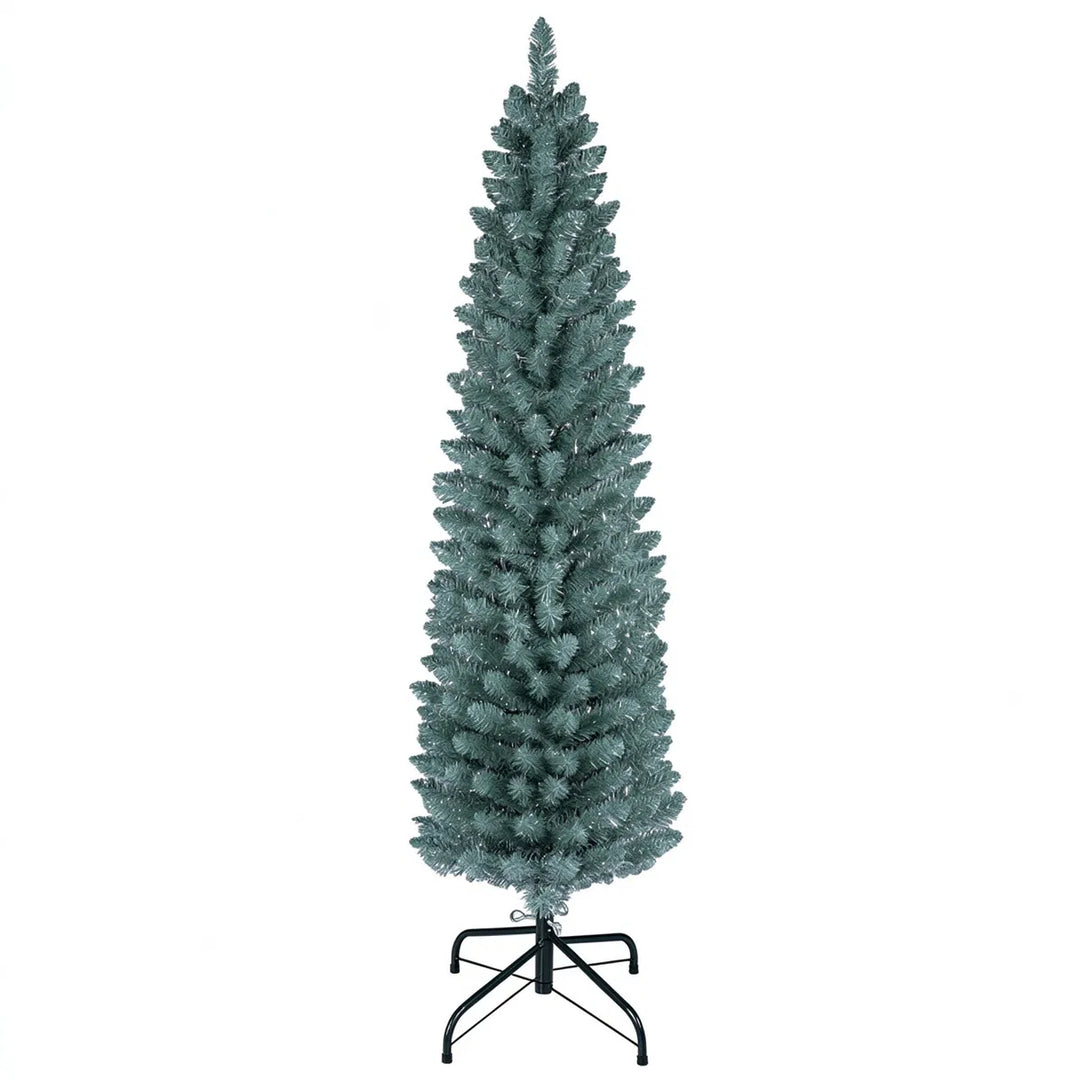 Smalle kleine berijpte kerstboom