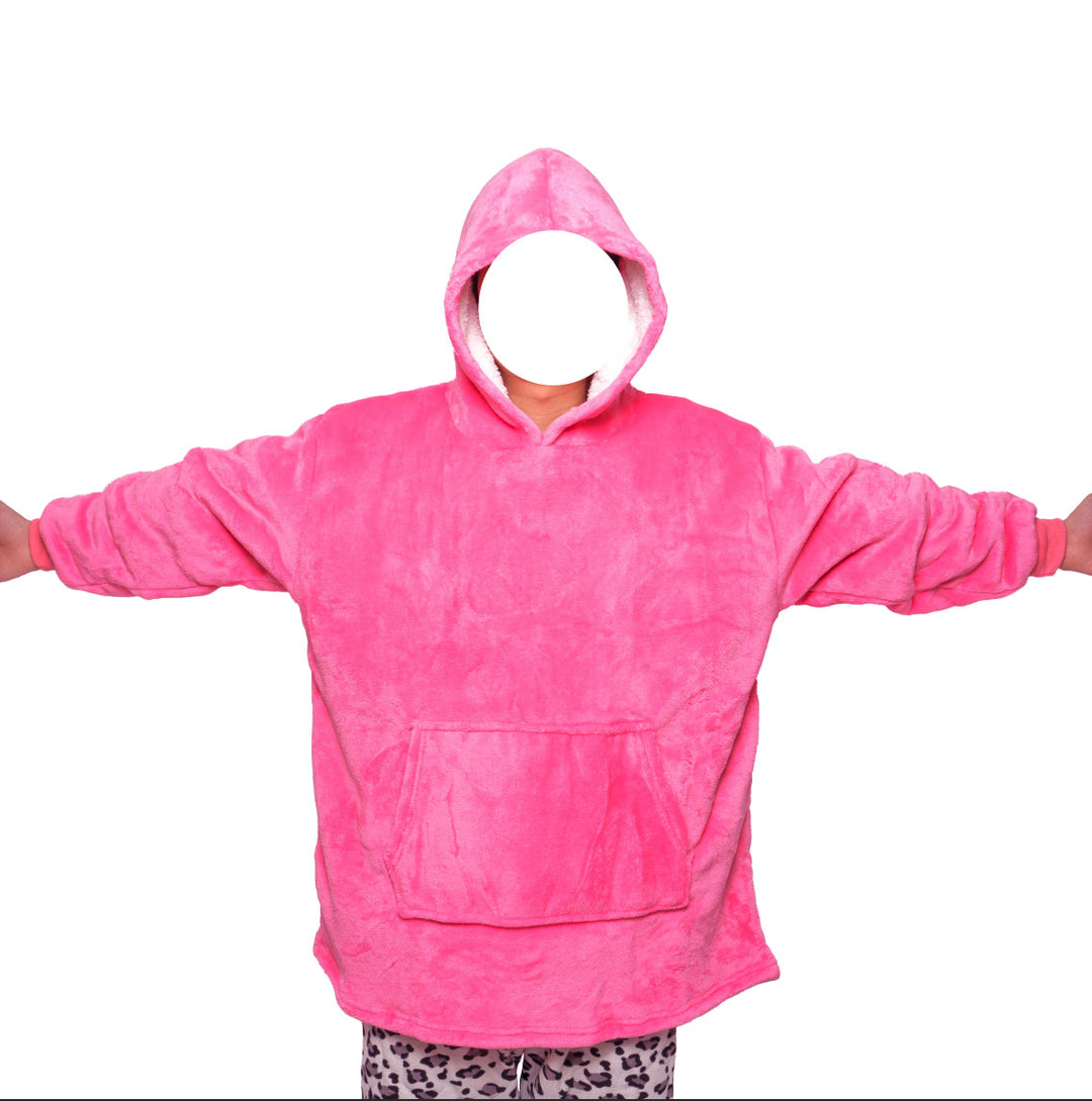 Deken hoodie met capuchon en zak, warm en met mouwen voor tv-avonden