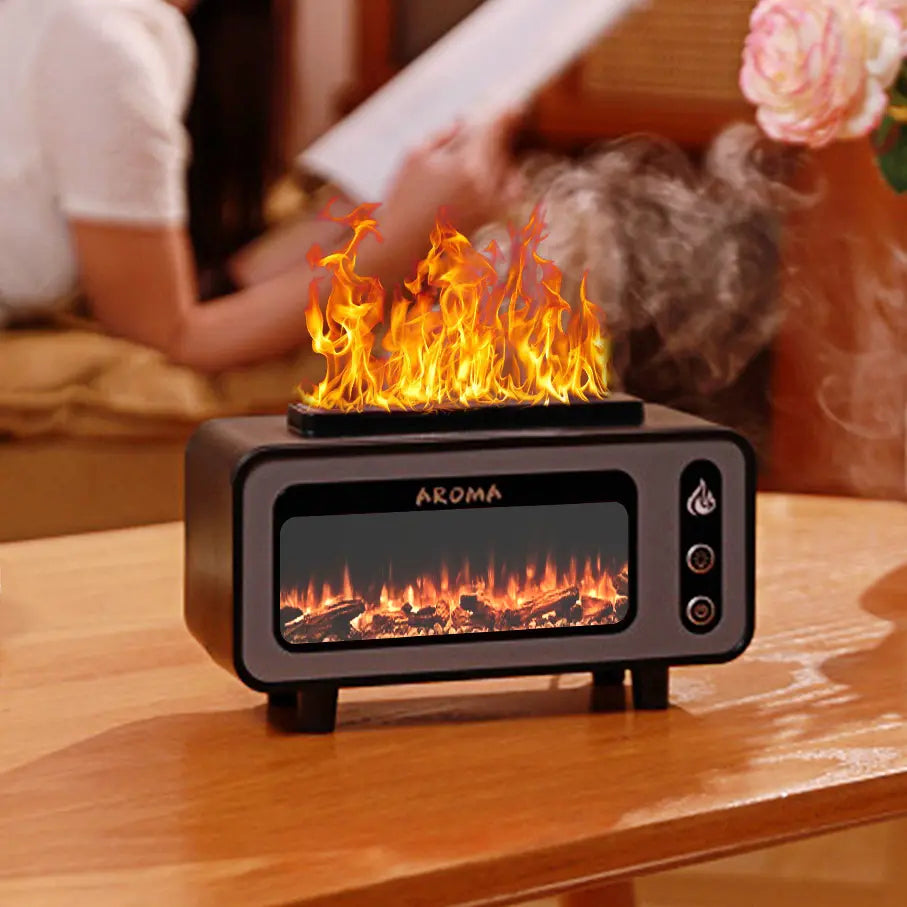Haard diffuser 200 ml met 3D vlam en luchtvochtigheidsregeling