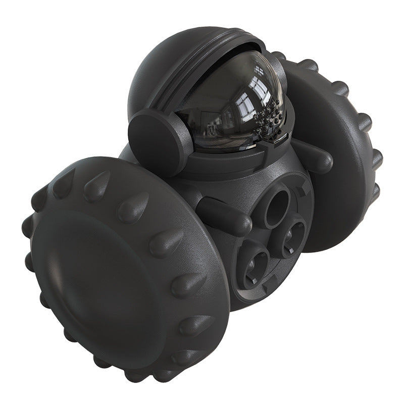 Gele snackrobot met hondenbrokjes