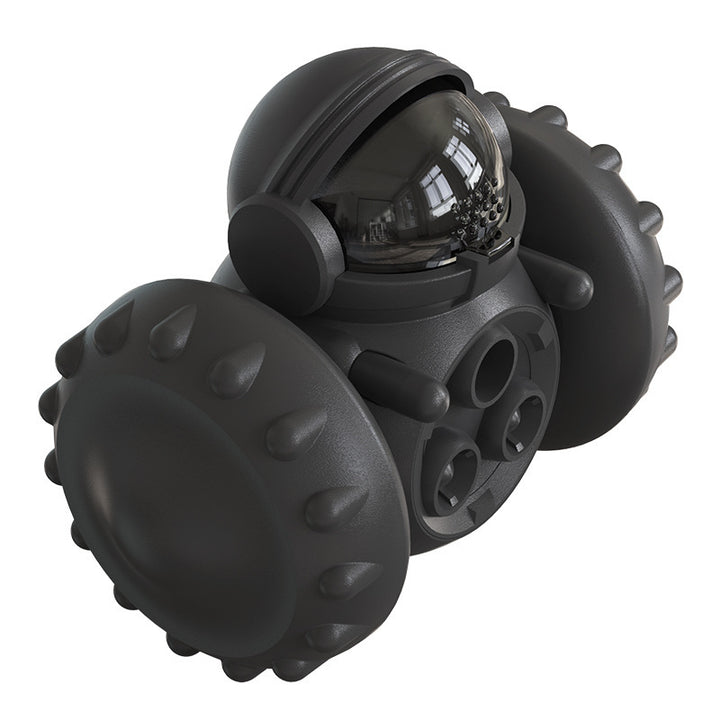Gele snackrobot met hondenbrokjes