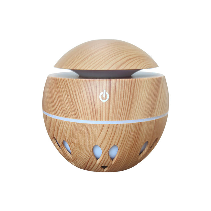 Warmteparadijs Kleine USB aroma diffuser in houtlook met sfeerlicht