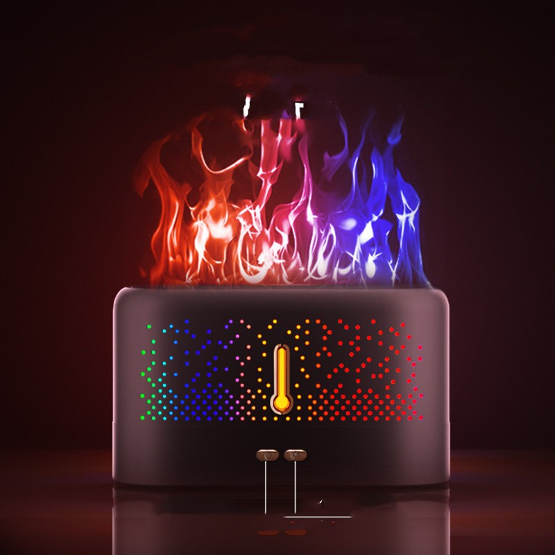 Aroma diffuser met vlameffect en USB-voeding, in wit