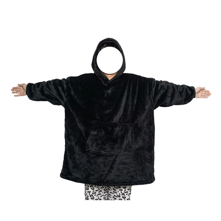Deken hoodie met capuchon en zak, warm en met mouwen voor tv-avonden