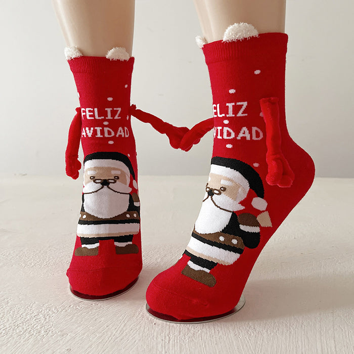 Warmteparadijs Kerstsokken met magnetische handjes voor koppels
