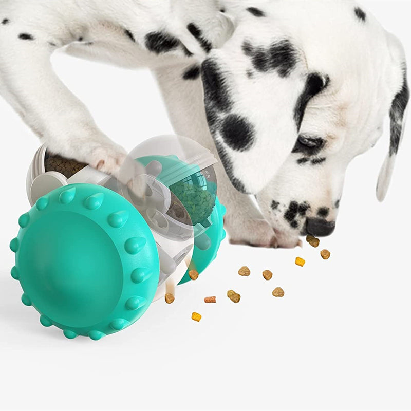 Gele snackrobot met hondenbrokjes
