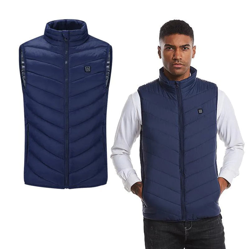 Warmteparadijs™ Verwarmde bodywarmer van wind- en waterdicht nylon met nekwarmte