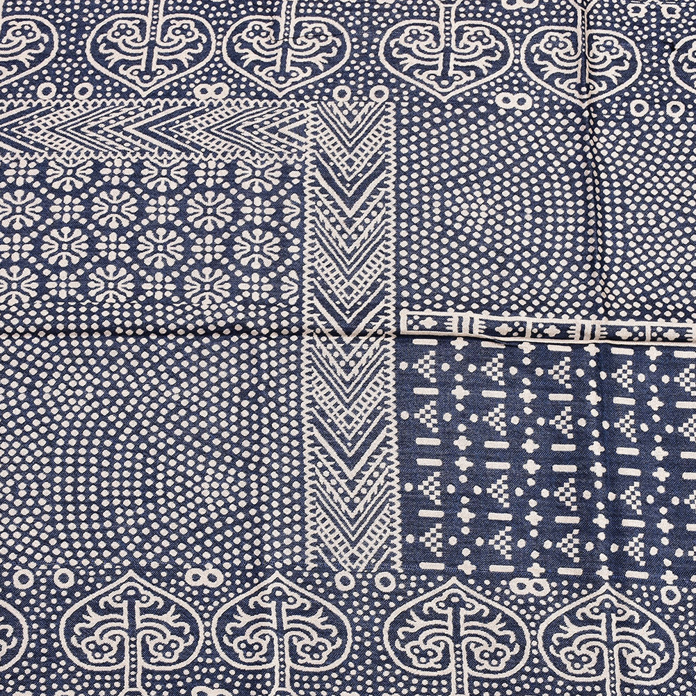 Geweven jacquard sjaal met franjes