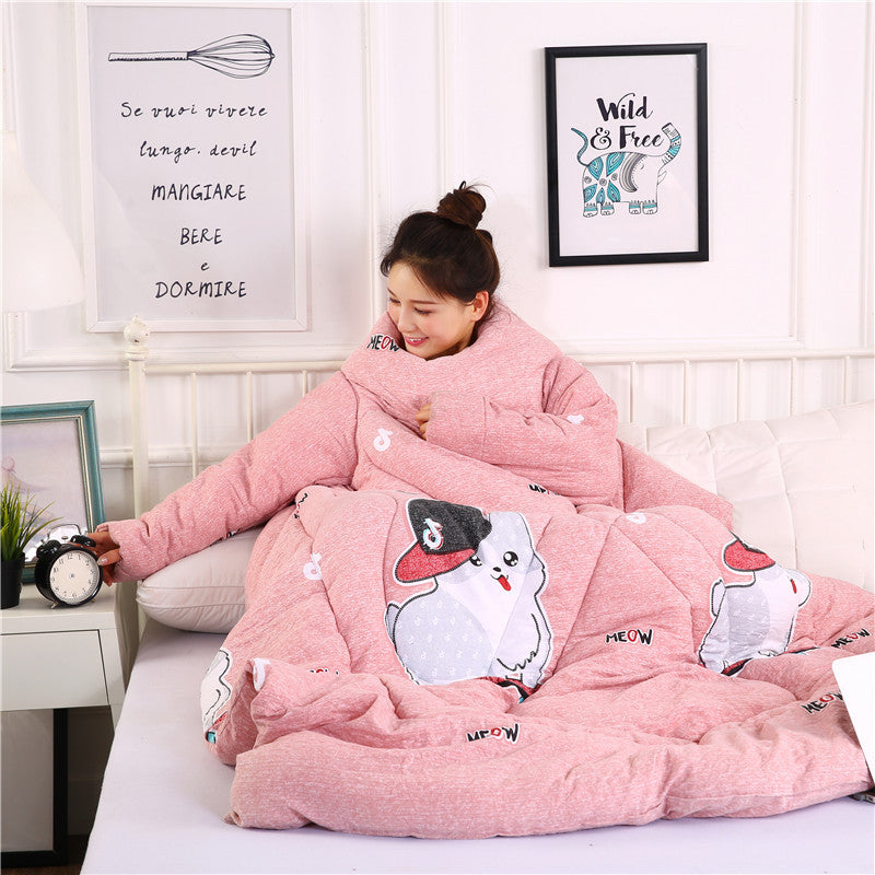 Winterdeken met mouwen voor op de bank en in bed, extra warm