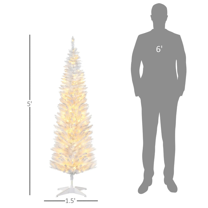 Kleine witte kerstboom met lichtjes