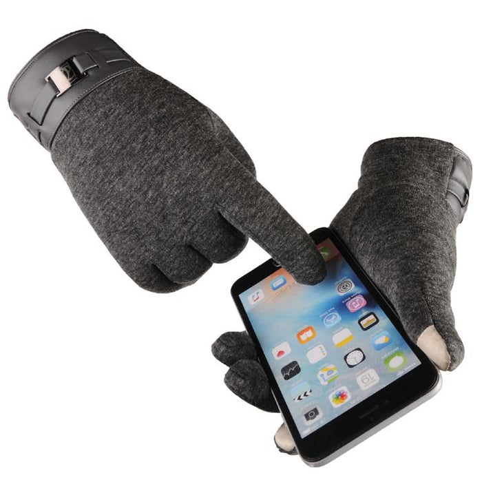 Warmteparadijs Nette herenhandschoenen met touchscreen en gesp