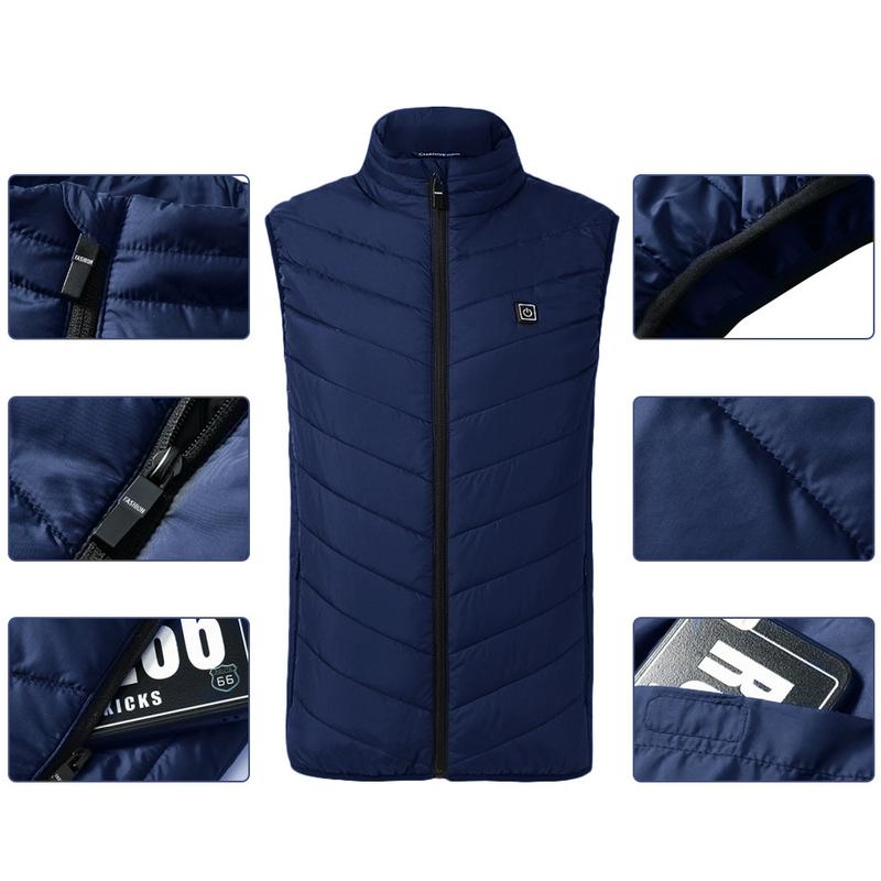 Verwarmd vest voor dames en heren, elektrisch met meerdere zones