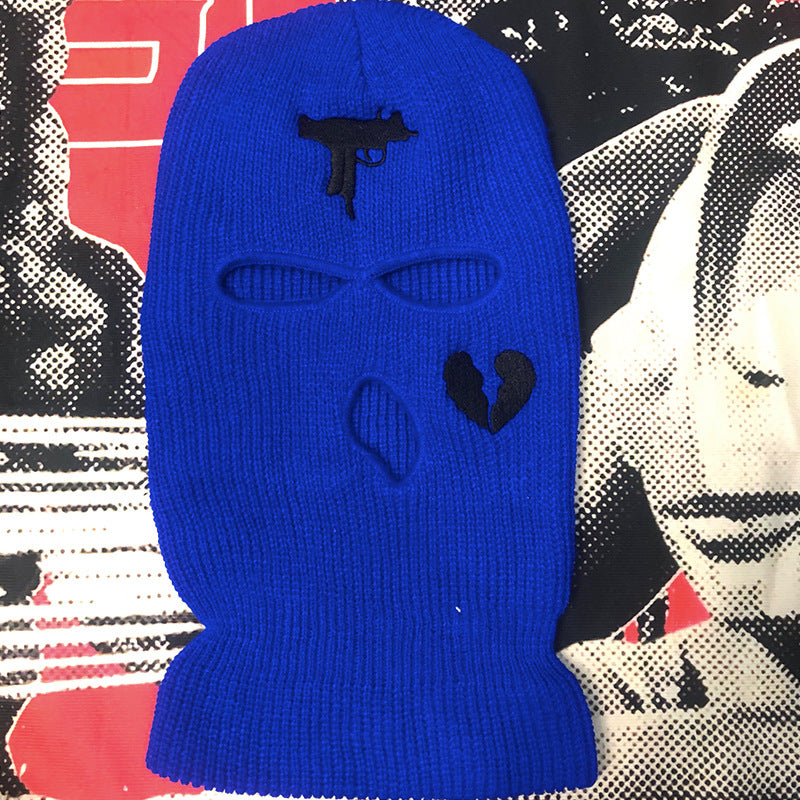 Gebreid skimasker met drie gaten, in veel kleuren