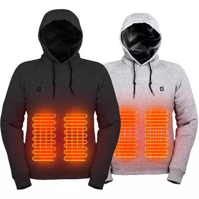 Verwarmde hoodie met USB voor dames en heren, licht en warm