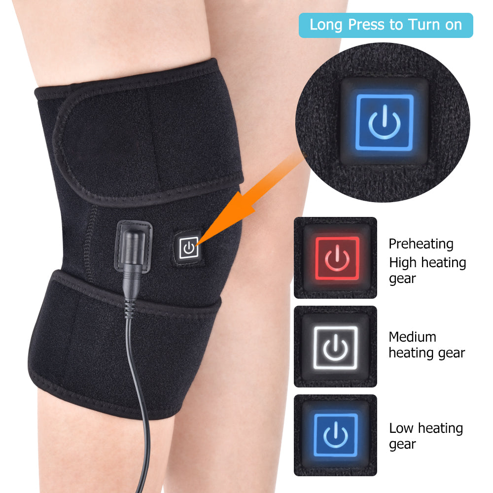 Verwarmde kniemassage met warmte, met zakje voor ijs of moxa
