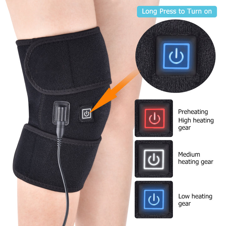 Verwarmde kniemassage met warmte, met zakje voor ijs of moxa