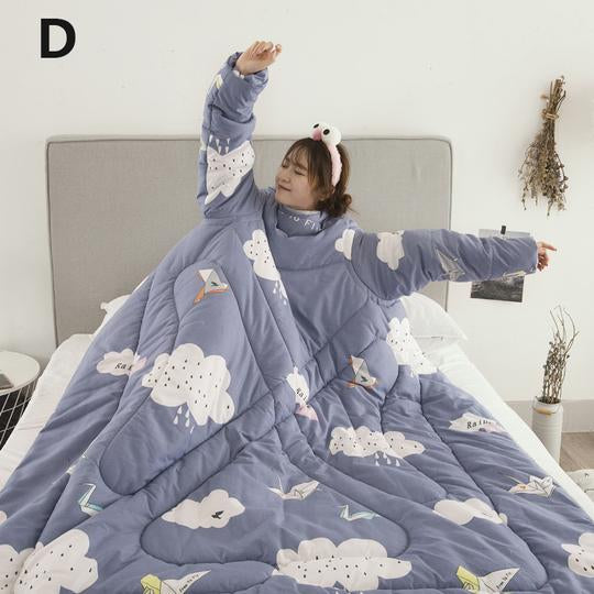 Winterdeken met mouwen voor op de bank en in bed, extra warm