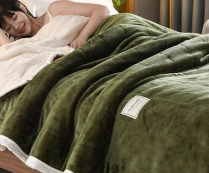 Dikke fleece deken met sherpa voering