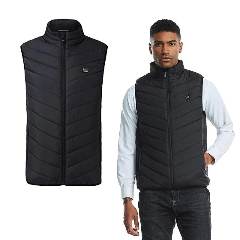 Warmteparadijs™ Verwarmde bodywarmer van wind- en waterdicht nylon met nekwarmte