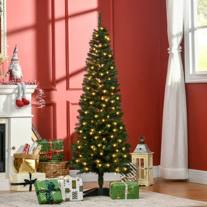 Warmteparadijs Smalle kunstkerstboom met warmwitte verlichting