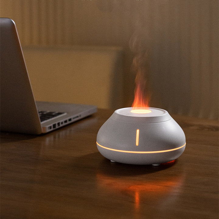 Vlam diffuser met kleurrijk licht en gebarsten ontwerp