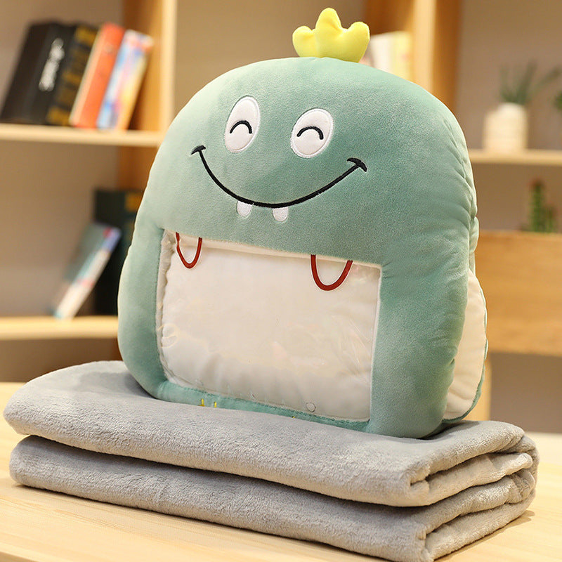 Handwarmer kussen met deken en telefoonvenster, pluche