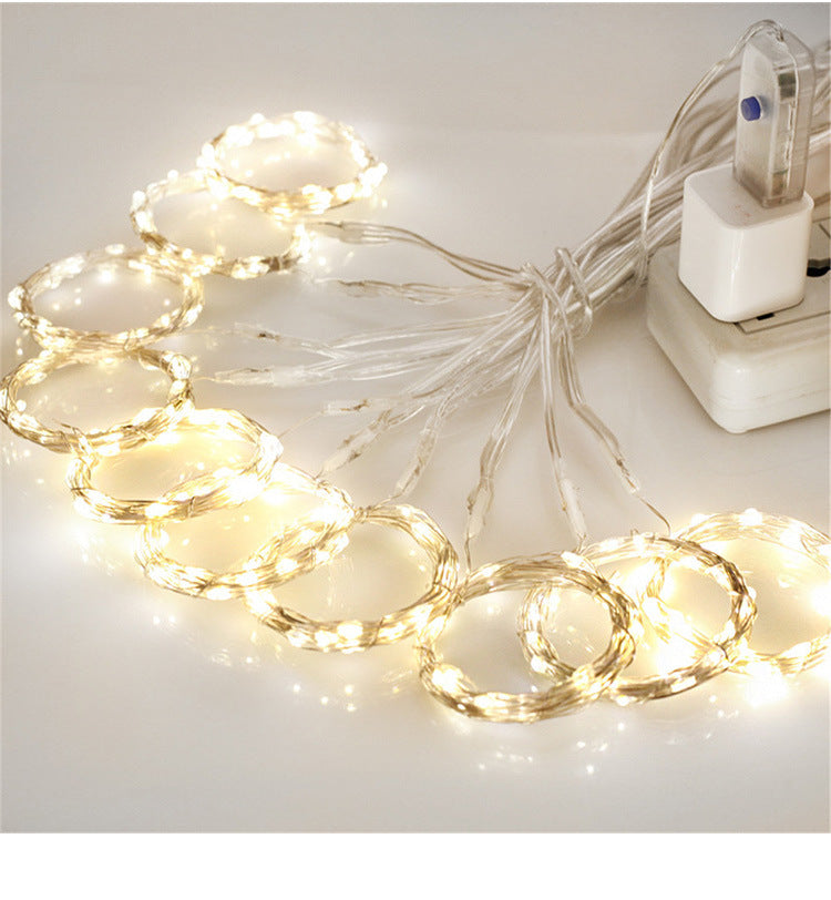 Led-lichtgordijn voor het raam met USB en 8 lichtstanden