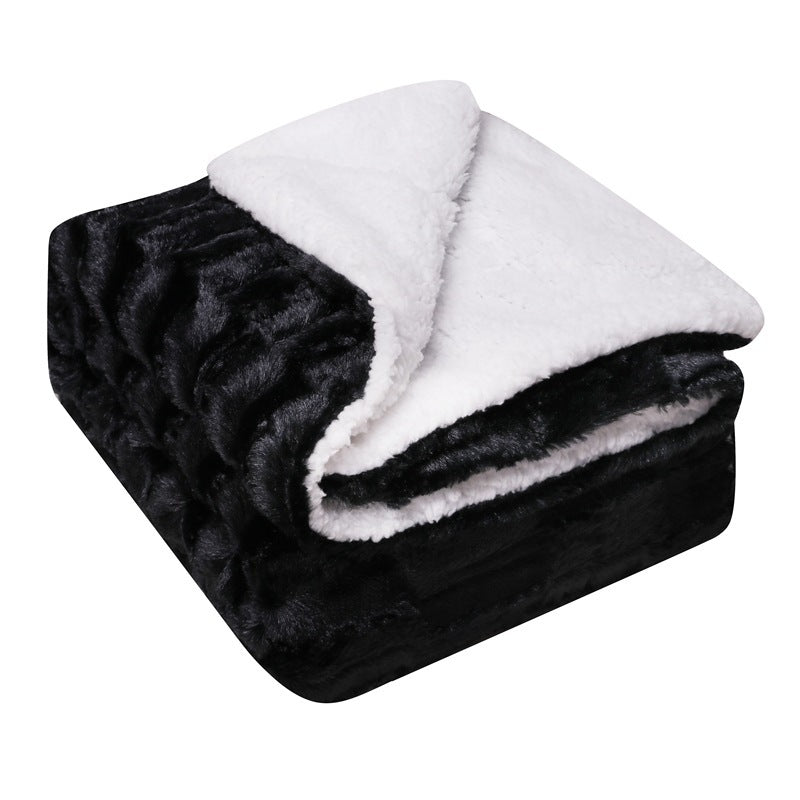 Dikke fleece deken met sherpa achterkant