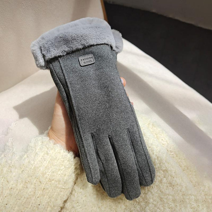 Warmteparadijs Suède-look handschoenen met fleece en pluche boord