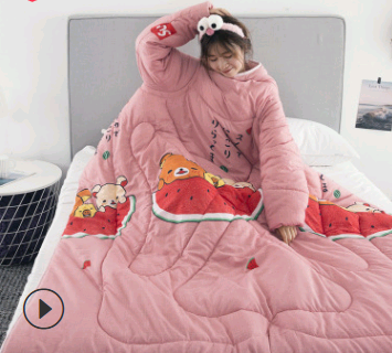 Winterdeken met mouwen voor op de bank en in bed, extra warm