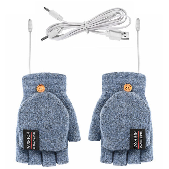 Warmteparadijs Vingerloze USB-handschoenen, aan twee kanten verwarmd