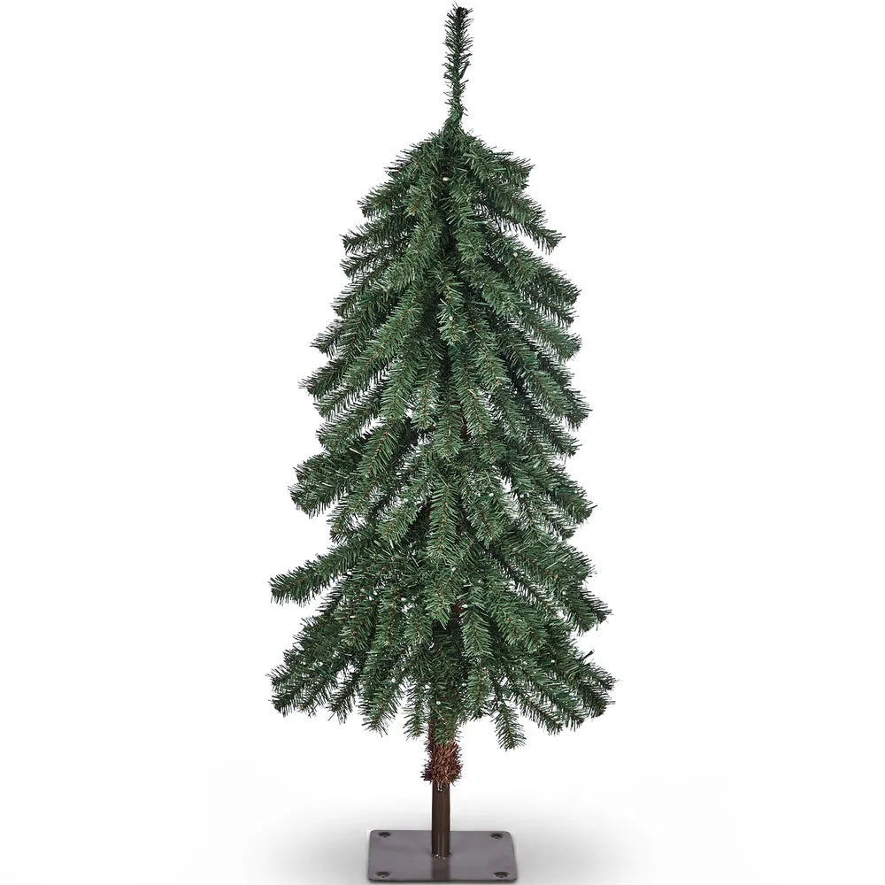 Kleine kunstkerstboom met warmwitte lampjes