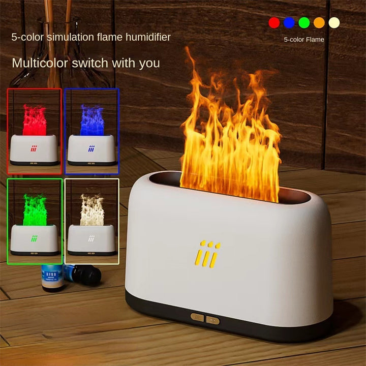 Vlam aroma diffuser met sfeerlicht en droogloopbeveiliging