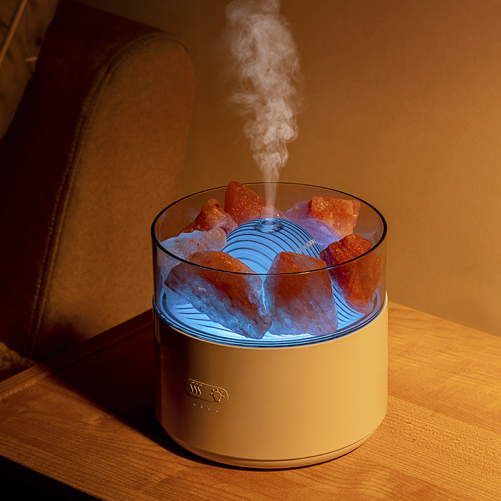 Aroma diffuser met zoutkristal, koele nevel en nachtlampje