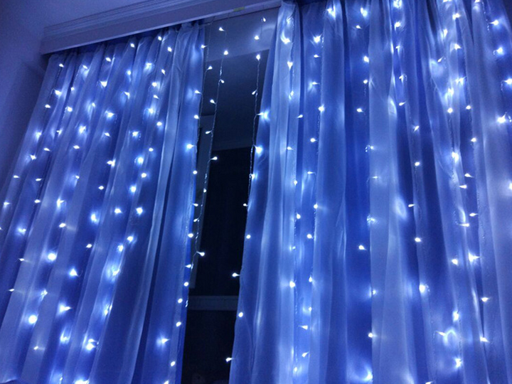 Led-lichtgordijn 3 x 3 m met 304 lampjes en afstandsbediening