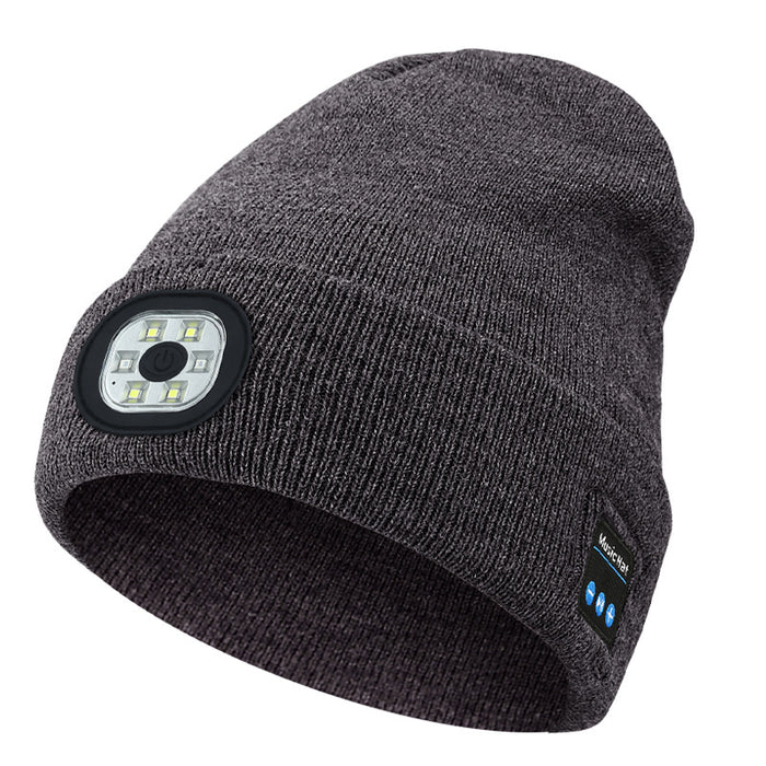 Warmteparadijs Beanie met led-lampje en bluetooth-muziek