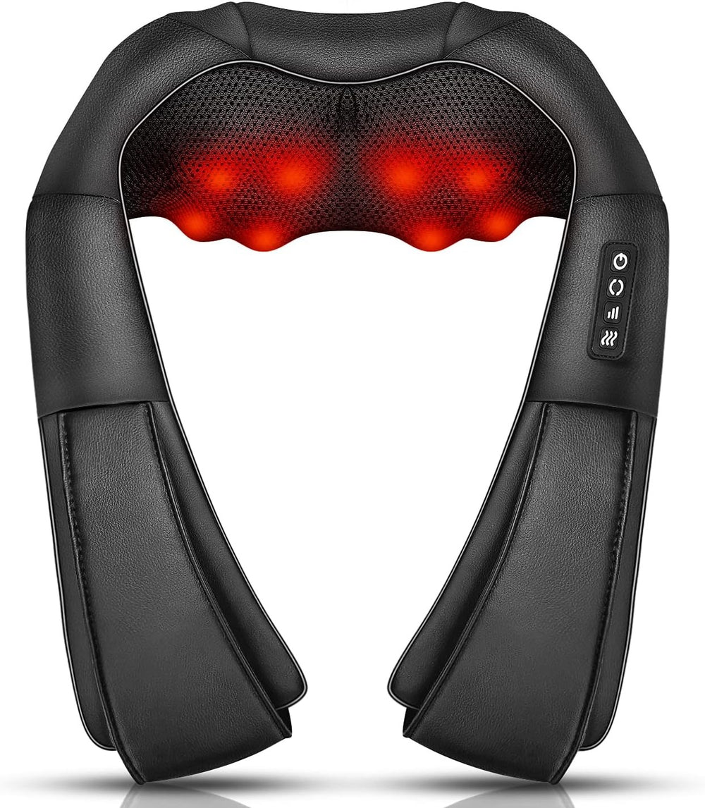 Shiatsu nek- en rugmassage apparaat met warmte en kneedfunctie