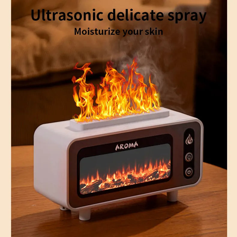 Haard diffuser 200 ml met 3D vlam en luchtvochtigheidsregeling