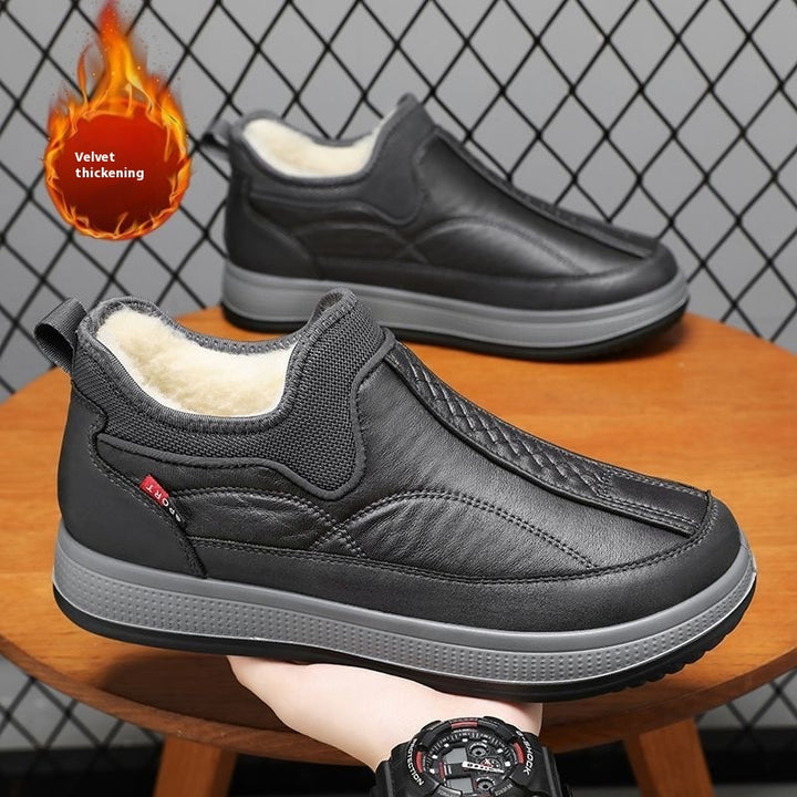 Gevoerde enkelboots heren – warm met antislipzool