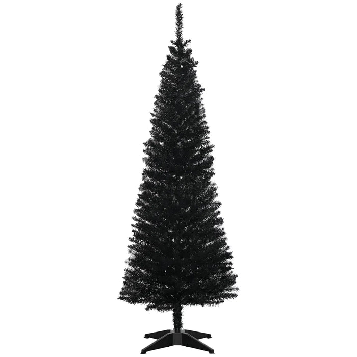 Warmteparadijs Smalle kunstkerstboom van 150 cm in zwart, 294 takken