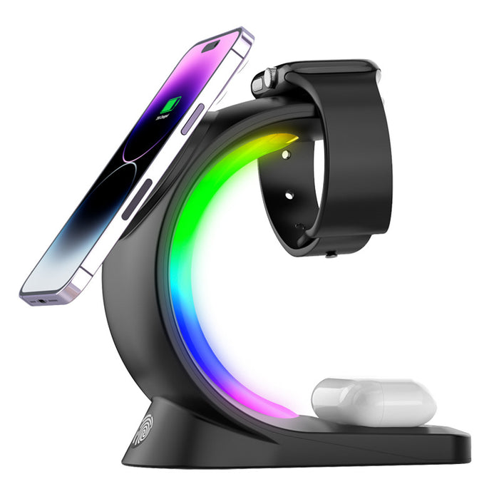 Warmteparadijs Magnetisch oplaadstation 3-in-1 met RGB-sfeerlicht
