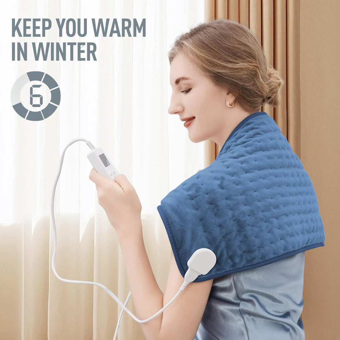 Warmteparadijs™ Elektrisch warmtekussen van pluche flanel met timer