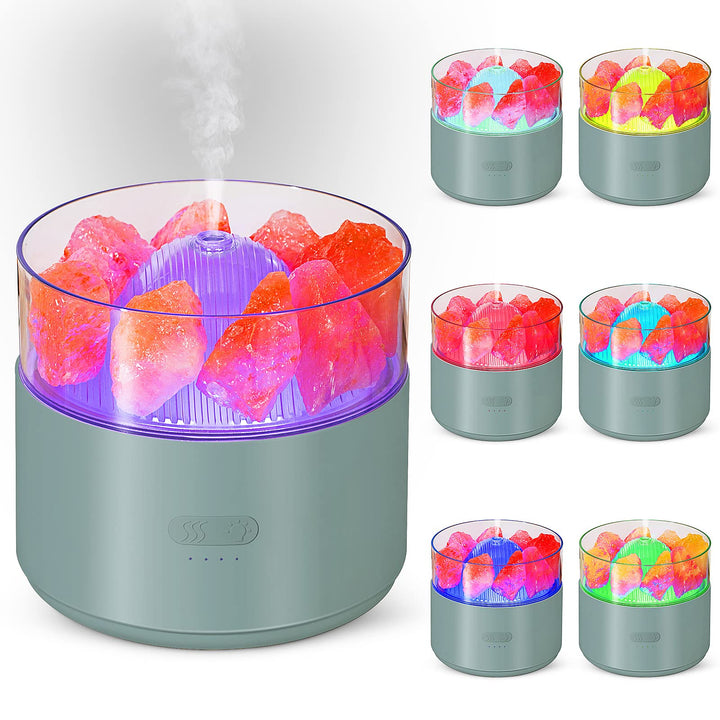Aroma diffuser met zoutkristal, koele nevel en nachtlampje
