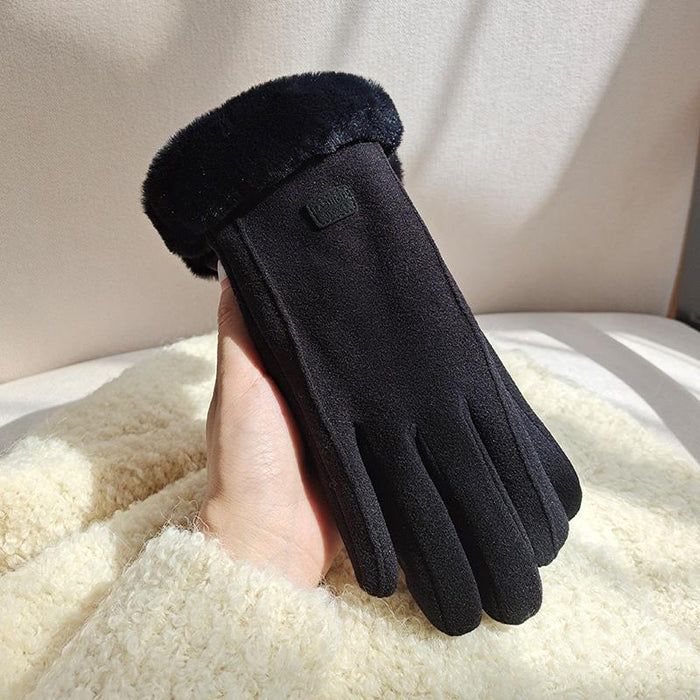 Warmteparadijs Suède-look handschoenen met fleece en pluche boord