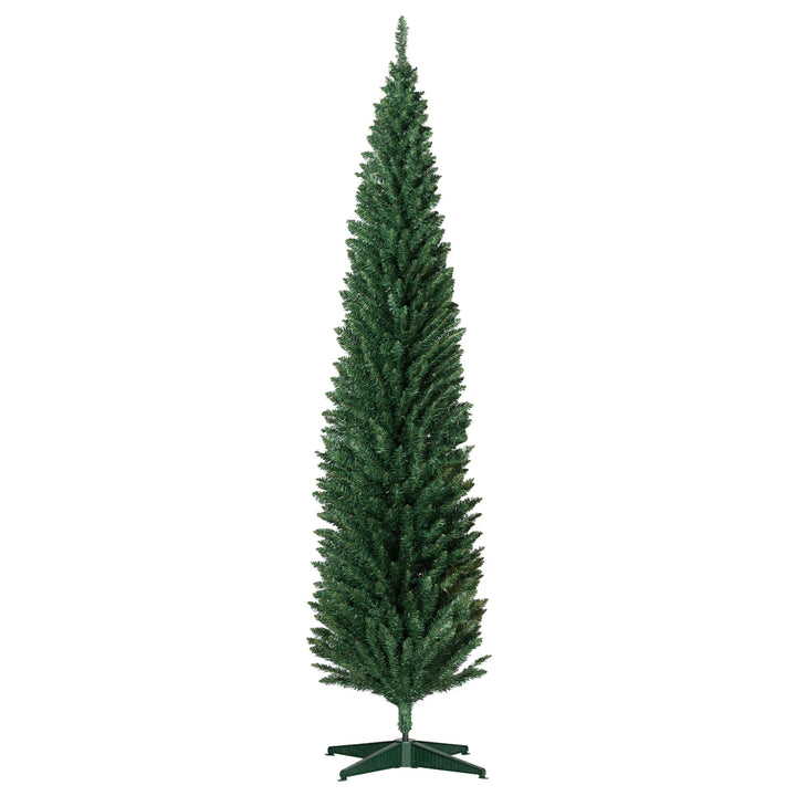 Hoge groene smalle kunstkerstboom