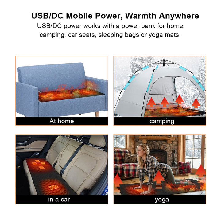 Warmteparadijs™ USB-warmtekussen met 5 warmtezones en snelle opwarming