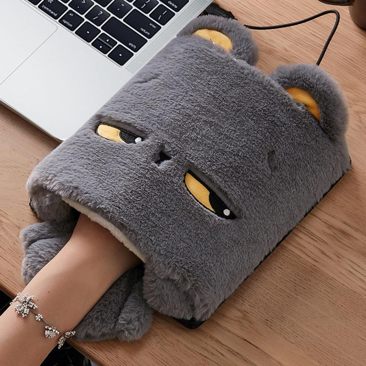 Warmteparadijs™ Verwarmde muismat met handwarmer van zachte fleece