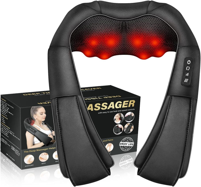 Warmteparadijs Shiatsu nekmassage-apparaat met warmte en 4 kneedkoppen