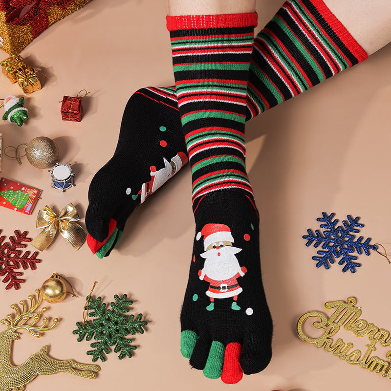 Kniehoge teensokken met kerstprint